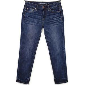American Eagle‎ Slouchy Cropped Jeans Stretch Dark 2